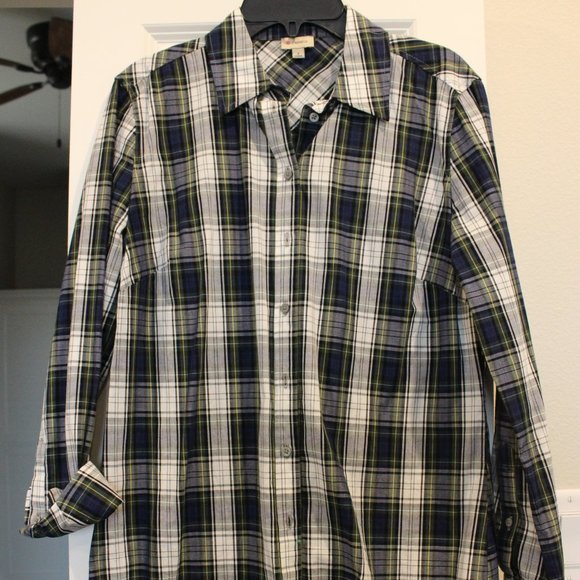 Womens Cremieux Plaid Tailored Shirt - Picture 1 of 2
